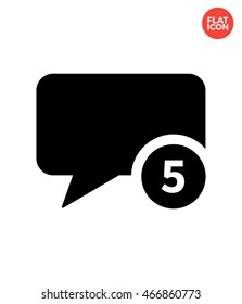 Dialogue bubble with number Icon Flat Style Isolated Vector Illustration