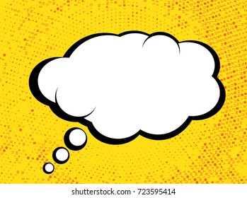 Dialogue Bubble in Pop Art Comics Style with Halftone Texture. Vector Illustration.