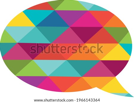 Dialogue bubble with several bright colours