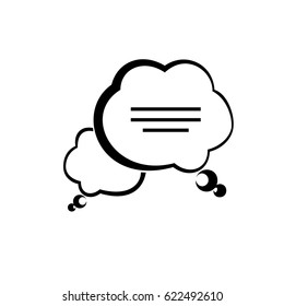 Dialogue bubble simple icon on white background, sign, symbol