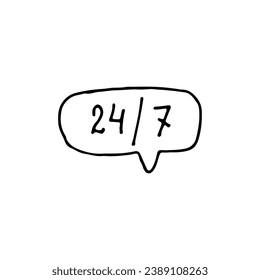 Dialogue bubble with text. Speech bubble. Doodle. Vector illustration. Hand drawn. Outline.