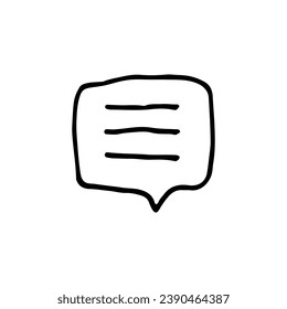 Dialogue bubble with text. Speech bubble. Doodle. Vector illustration. Hand drawn. Outline.