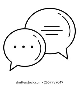 Dialogue bubbles symbolize communication, conversation, feedback, and speech interaction icon design