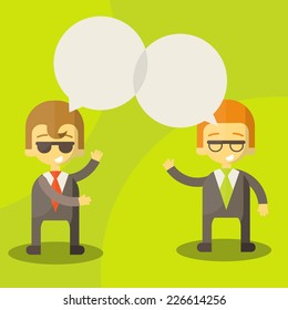 dialogue businessmen, Two businessmen discussing vector illustration
