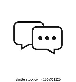 Dialogue chat box icon line art style design vector