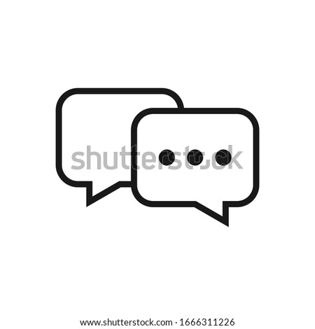 Dialogue chat box icon line art style design vector
