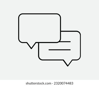 Dialogue Chat Box Icon. Talk Speech Bubble Message Communication Text Forum. Black White Sign Symbol Illustration Artwork Graphic Clipart EPS Vector
