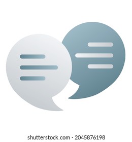 Dialogchenkommunikation einzeln auf einem Symbol mit glattem Stil