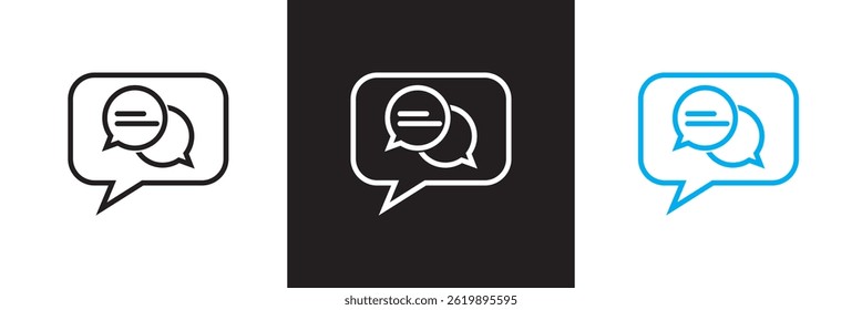 Ícone relacionado a diálogo, comunicação, conversa ou bate-papo. Vetor para sites, interfaces móveis, apresentações, banner, marca visual etc. Ilustração vetorial. EPS 10