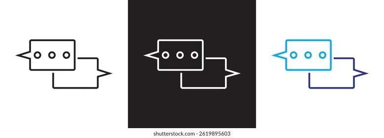 Ícone relacionado a diálogo, comunicação, conversa ou bate-papo. Vetor para sites, interfaces móveis, apresentações, banner, marca visual etc. Ilustração vetorial. EPS 10