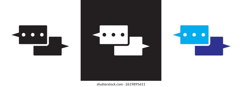 Ícone relacionado a diálogo, comunicação, conversa ou bate-papo. Vetor para sites, interfaces móveis, apresentações, banner, marca visual etc. Ilustração vetorial. EPS 10