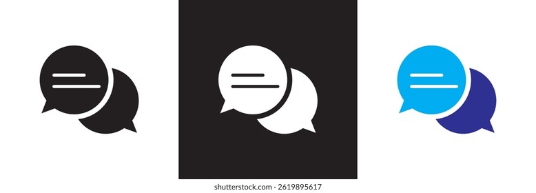 Ícone relacionado a diálogo, comunicação, conversa ou bate-papo. Vetor para sites, interfaces móveis, apresentações, banner, marca visual etc. Ilustração vetorial. EPS 10