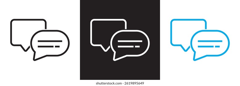 Ícone relacionado a diálogo, comunicação, conversa ou bate-papo. Vetor para sites, interfaces móveis, apresentações, banner, marca visual etc. Ilustração vetorial. EPS 10