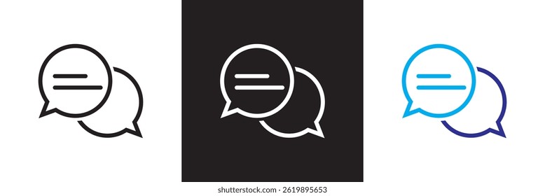 Ícone relacionado a diálogo, comunicação, conversa ou bate-papo. Vetor para sites, interfaces móveis, apresentações, banner, marca visual etc. Ilustração vetorial. EPS 10
