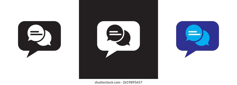 Ícone relacionado a diálogo, comunicação, conversa ou bate-papo. Vetor para sites, interfaces móveis, apresentações, banner, marca visual etc. Ilustração vetorial. EPS 10