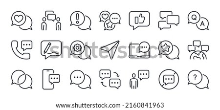 Dialogue, communication, conversation or chatting related editable stroke outline icon isolated on white background flat vector illustration. Pixel perfect. 64 x 64.