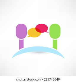 Dialogue and communication icon. Logo design.