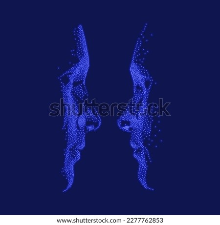 Dialogue, contact, conversational exchange between two individuals. People talk face to face. 3D vector Illustration for advertising, marketing or presentation. 