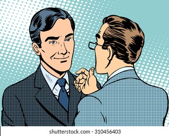 Dialogue Conversation Businessmen Retro Style Pop Art