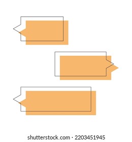Dialogue and conversation sign. Vivid illustration of light brown speech bubbles in form of rectangles for web sites, apps, adverts, stores, shops 