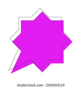 Dialogue and conversation sign. Vivid illustration of violet speech bubble in form of star for web sites, apps, adverts, stores, shops 