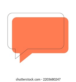 Dialogue and conversation sign. Vivid illustration of dark orange speech bubble in form of rounded rectangle for web sites, apps, adverts, stores, shops 