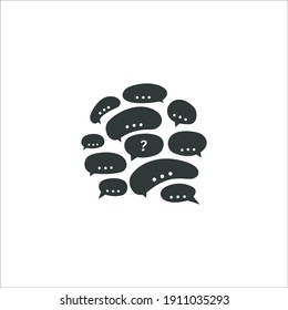 Dialogue, conversation vector illustration, flat silhouette, circle
