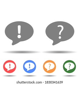 Vector de icono de exclamación y pregunta del diálogo
