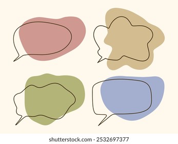 Formularios de diálogo para cómics. Comunicación, conversación, líneas. Ilustración vectorial