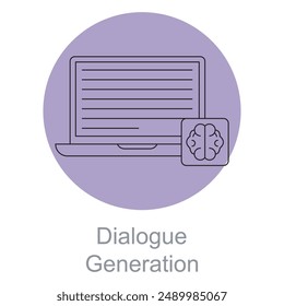 Dialogue Generation Icon, AI Dialogue Generation Icon, Conversational Response Generation Symbol, Automated Dialogue Creation Icon
