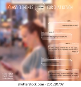 Dialogue glass elements for messenger design