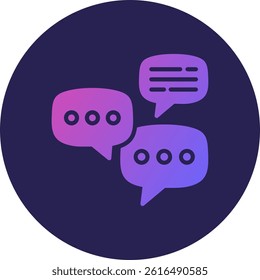 Dialogue Glyph Circle Gradient Icon