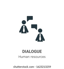 Dialogue glyph icon vector on white background. Flat vector dialogue icon symbol sign from modern human resources collection for mobile concept and web apps design.