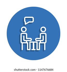 dialogue human icon. Element of education for mobile concept and web apps icon. Thin line icon with shadow in badge for website design and development, app development on white background