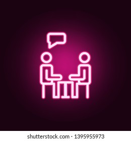 Dialogue human vector neon icon. Elements of education set. Simple icon for websites, web design, mobile app, info graphics