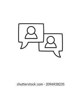 Dialogue Icon  in black line style icon, style isolated on white background
