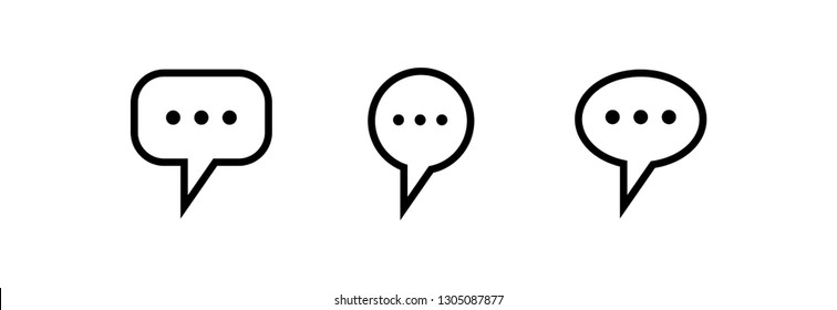 Dialogue icon, chat symbol vector set