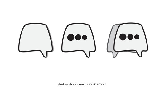 Icono de diálogo. Diseñar para charlar. Ficha de mensaje del vector. Gráficos de vídeo en fondo blanco en un estilo plano para sitios web, vector de icono de charla