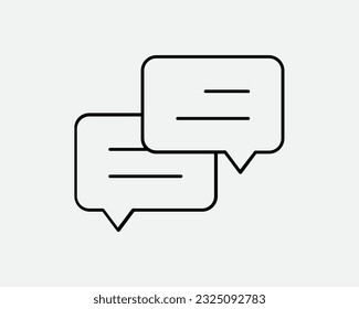 Dialogsymbol. Dialogbox-Bubble-Chat-Box Comment Forum Mitteilung Kommunikation Konversation Schwarz Weiß Grafik-Kunstwerk Linie Symbol Zeichen Vektor EPS