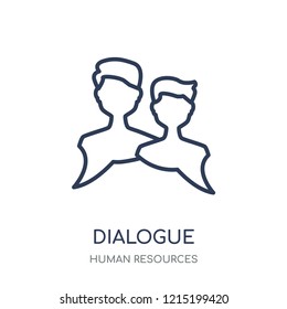 Dialogue icon. Dialogue linear symbol design from Human resources collection.