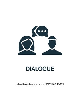 Dialogue icon. Monochrome simple Project Planning icon for templates, web design and infographics