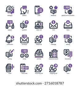 Caixa de diálogo Pacote de ícones para seu site, celular, apresentação e design de logotipo. Ícone de caixa de diálogo design de tom duplo. Ilustração de gráficos vetoriais e traçado editável.