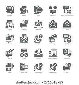 Caixa de diálogo Pacote de ícones para seu site, celular, apresentação e design de logotipo. Ícone de diálogo design sólido. Ilustração de gráficos vetoriais e traçado editável.