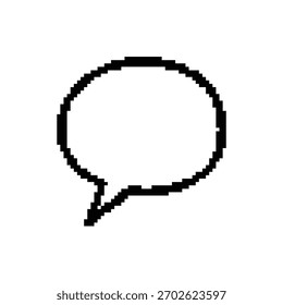 Ícone de diálogo representando o balão de conversa em contorno de pixel art