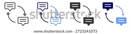 dialogue icon set multiple style