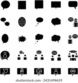 Dialogue Icon in Solid Style Perfect for Presentation and any Purpose