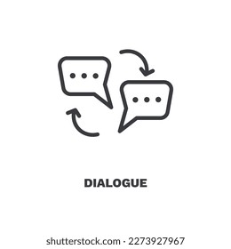 dialogue icon. Thin line dialogue icon from Human Resources collection. Outline vector isolated on white background. Editable dialogue symbol can be used web and mobile