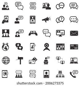 Dialogsymbole. Black Scribble Design. Vektorgrafik.