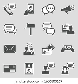 Dialogue Icons. Sticker Design. Vector Illustration.