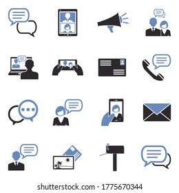 Dialogue Icons. Two Tone Flat Design. Vector Illustration.
